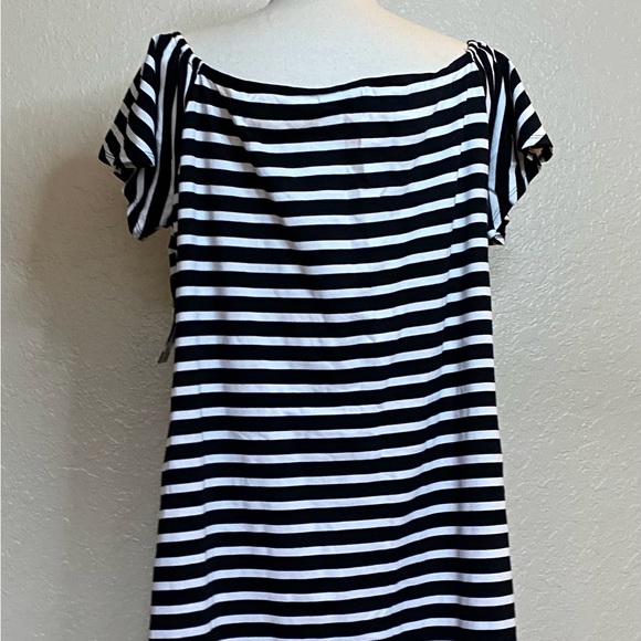 Ralph Lauren Black and White Striped On/Off Shoulder Dress - 2X - NWT - Picture 10 of 16